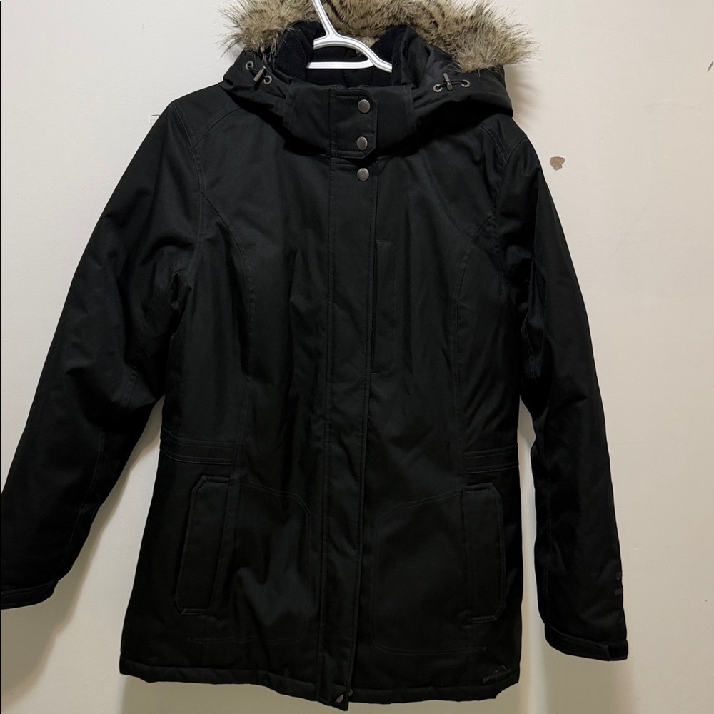 Eddie Bauer Black Parka Jacket with Fur Hood